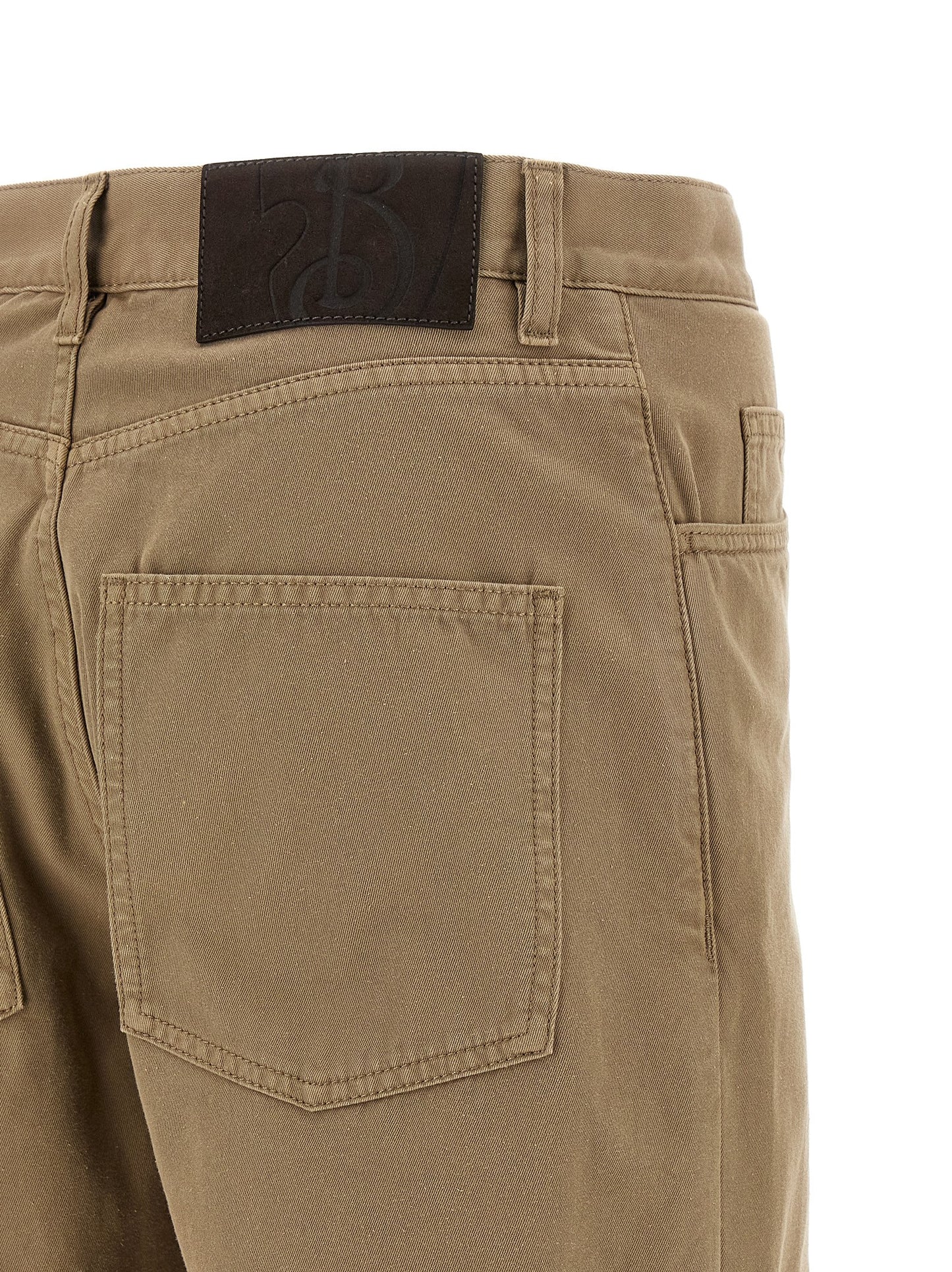 Pantalones informales de algodón beige Burberry