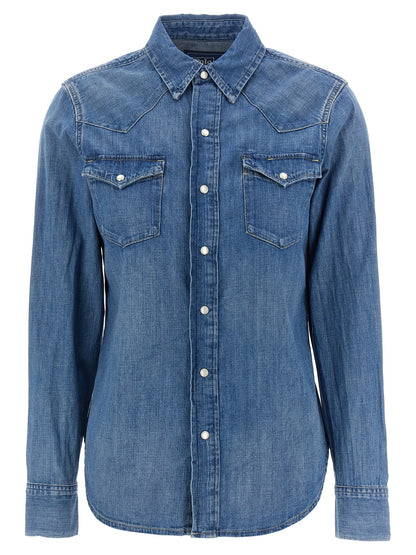Chemisier en Coton Bleu Style Classique Polo Ralph Lauren