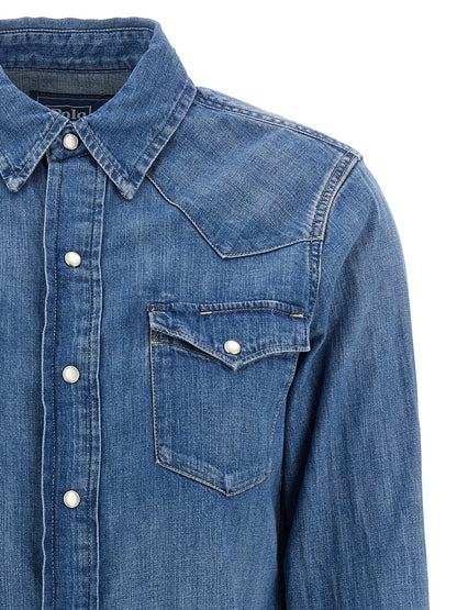 Chemisier en Coton Bleu Style Classique Polo Ralph Lauren