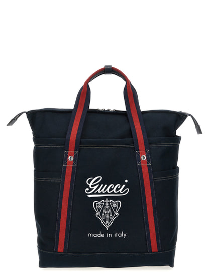 Gucci Sac cabas en coton bleu - Grande capacité