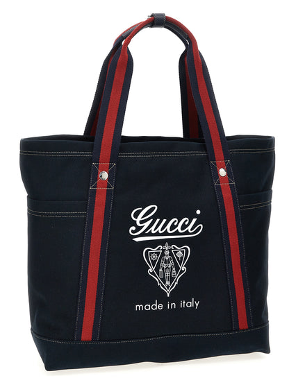 Gucci Sac cabas en coton bleu - Grande capacité