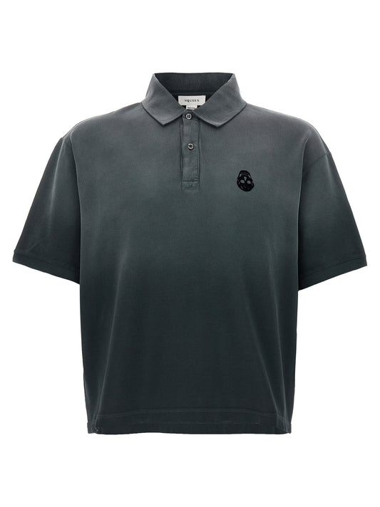 Polo de algodón gris Alexander McQueen