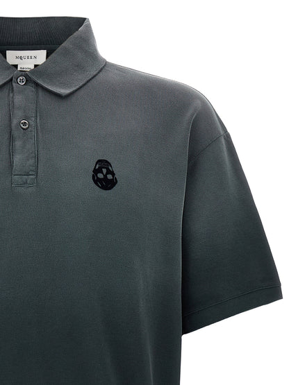Polo de algodón gris Alexander McQueen