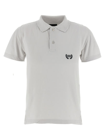 Polo Balenciaga en coton gris avec finition usée