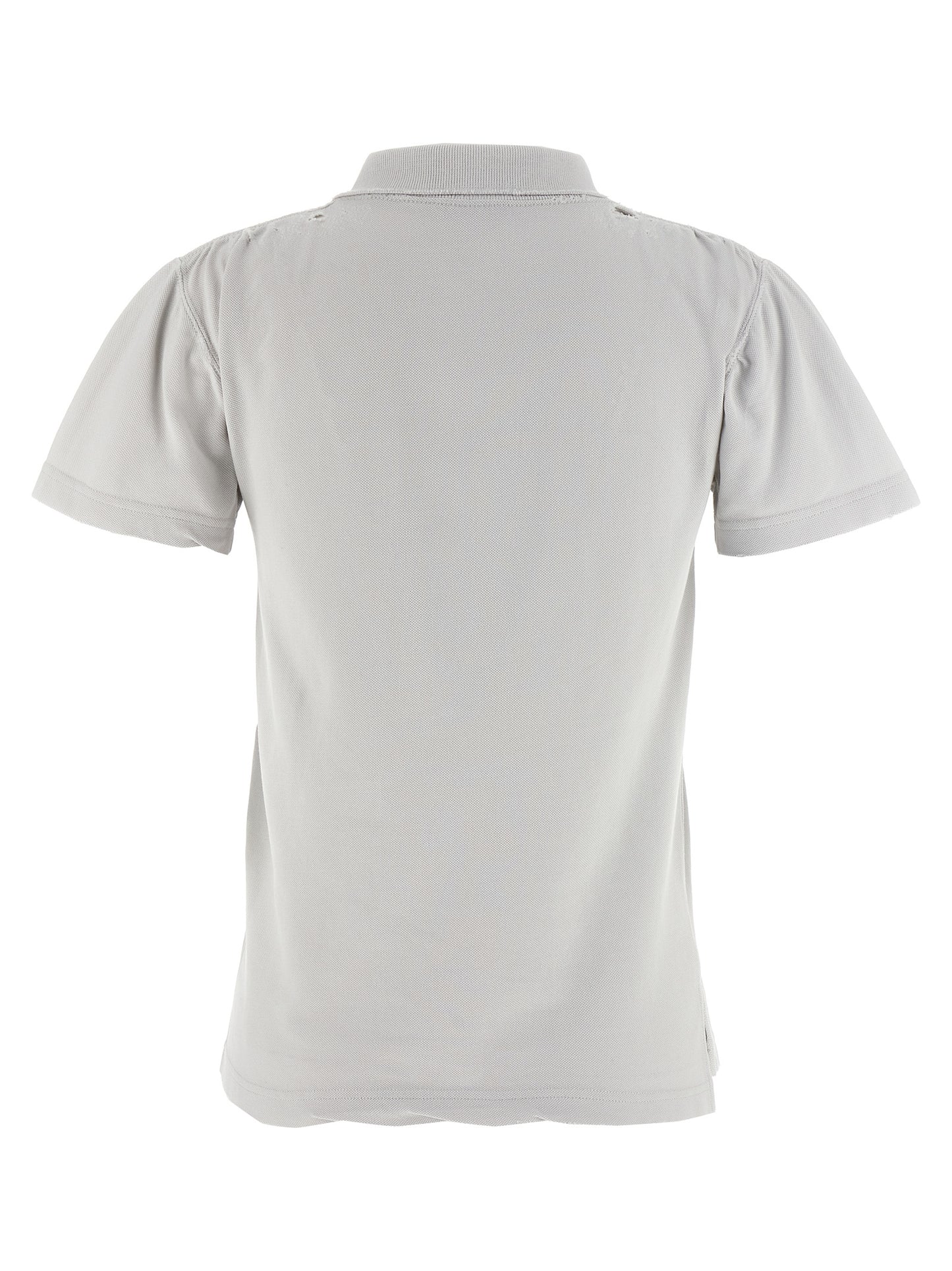 Polo Balenciaga en coton gris avec finition usée