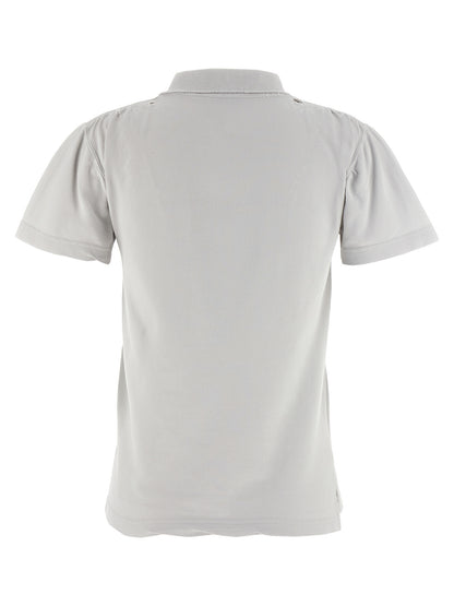 Polo Balenciaga en coton gris avec finition usée