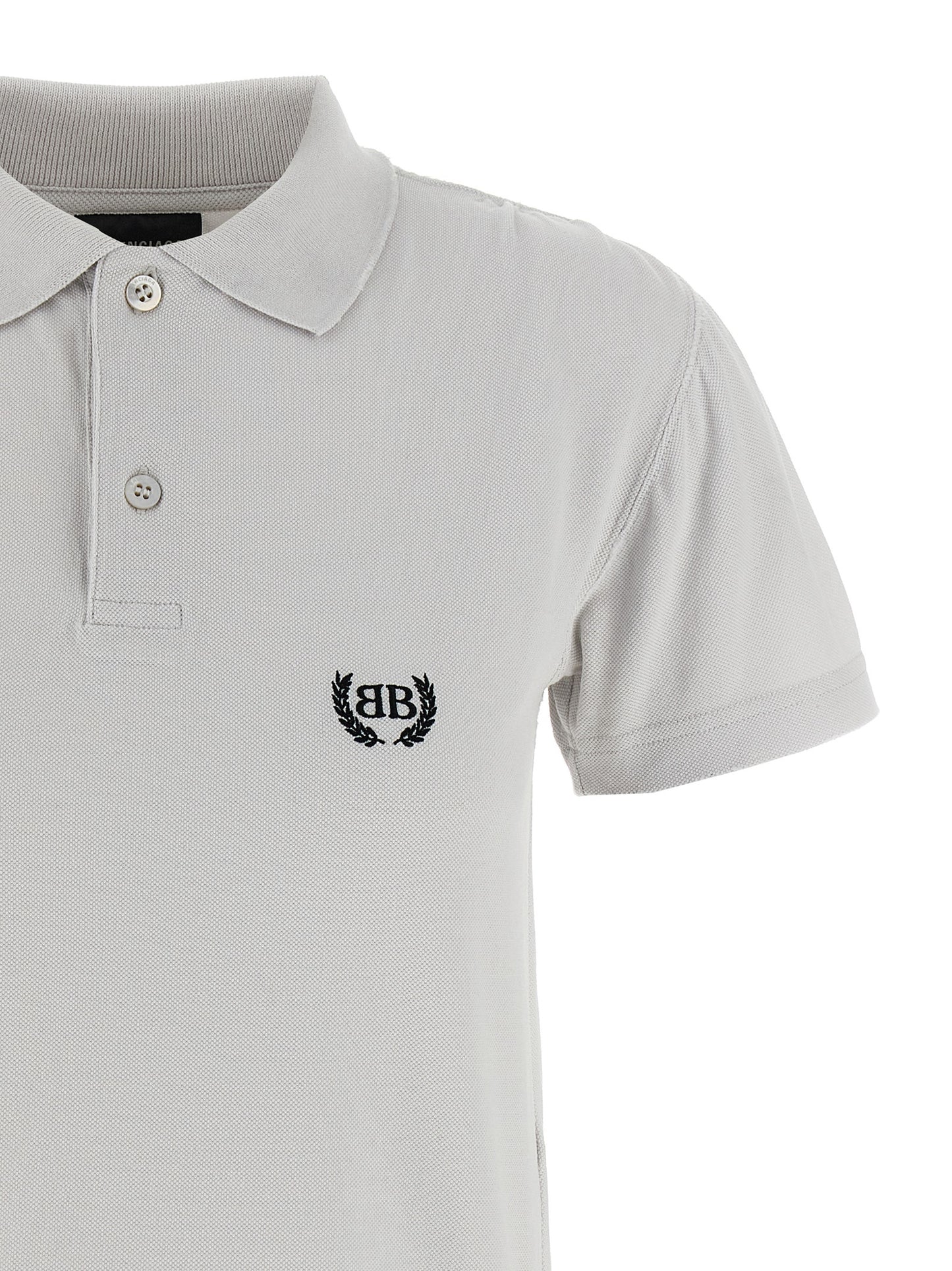 Polo Balenciaga en coton gris avec finition usée