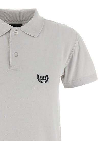 Polo Balenciaga en coton gris avec finition usée