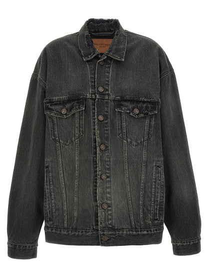 Chaqueta vaquera de algodón gris Balenciaga