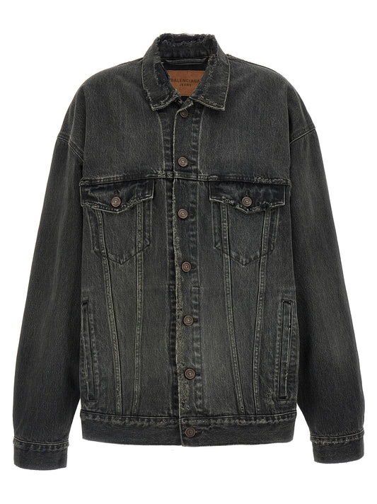 Chaqueta vaquera de algodón gris Balenciaga