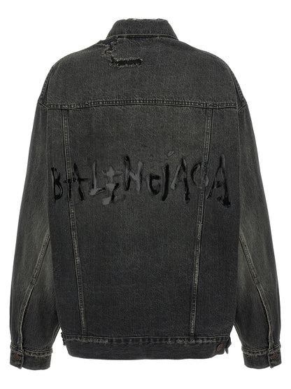 Chaqueta vaquera de algodón gris Balenciaga