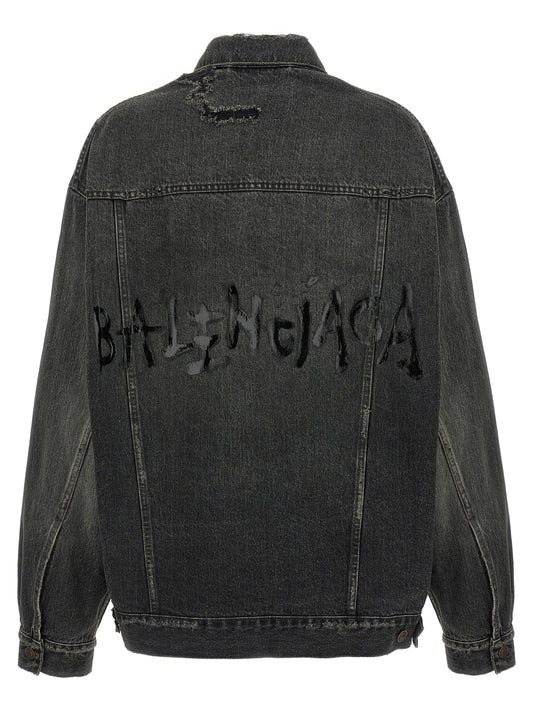 Chaqueta vaquera de algodón gris Balenciaga