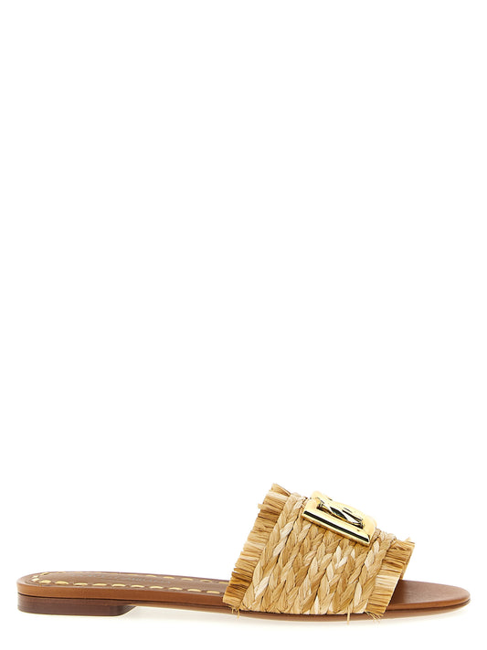 Chanclas de rafia marrones Dolce & Gabbana