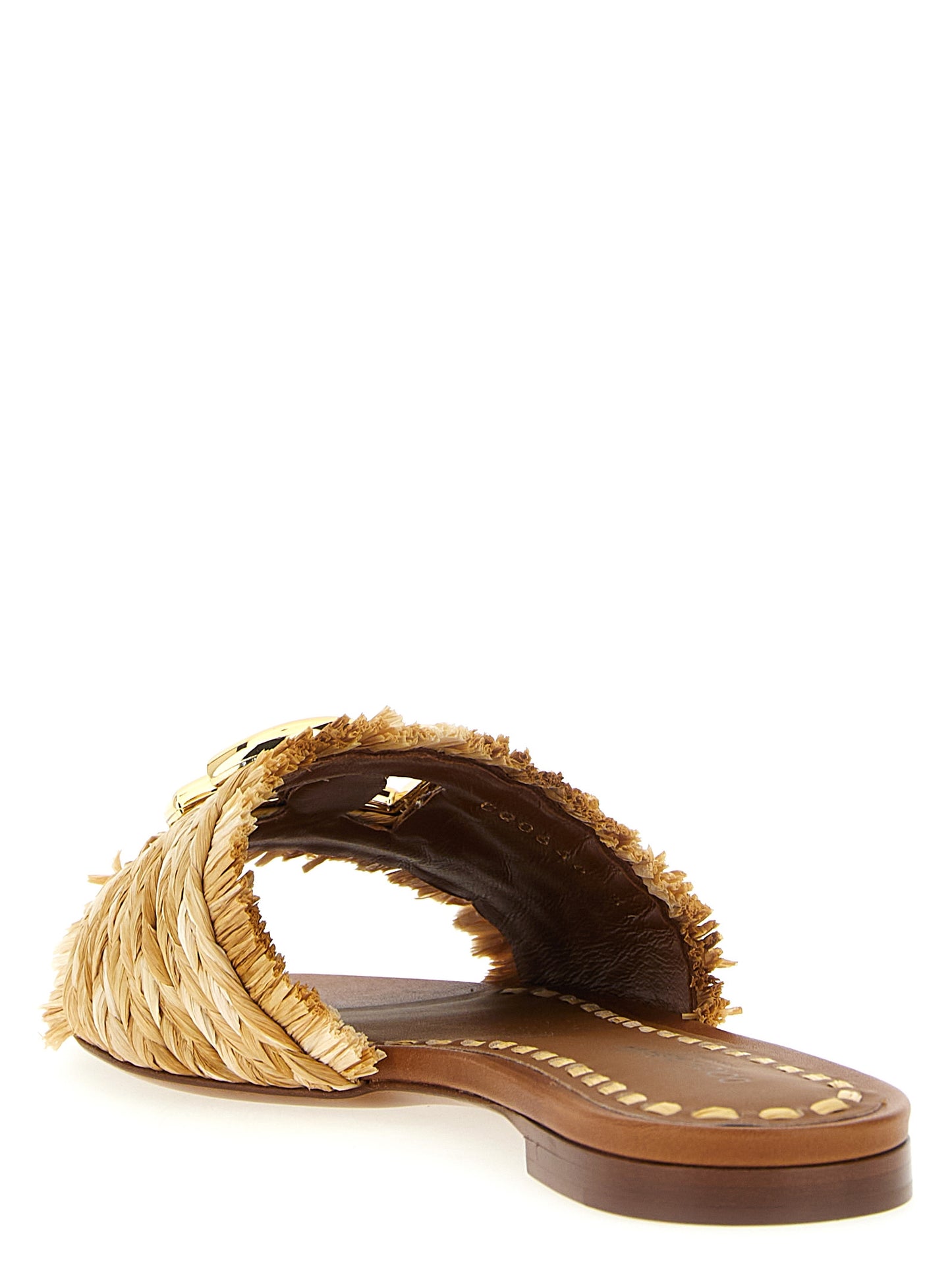 Chanclas de rafia marrones Dolce & Gabbana