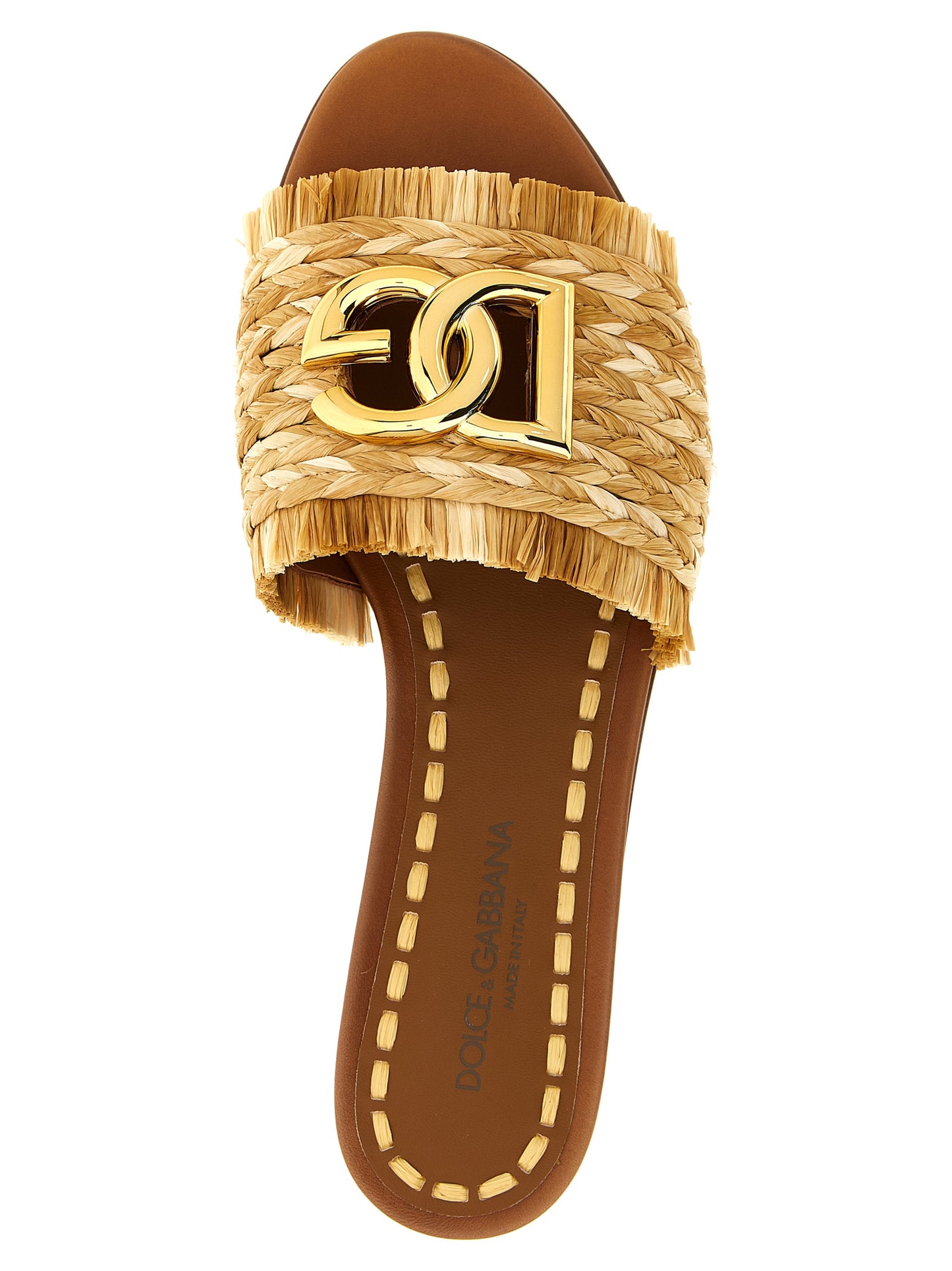 Chanclas de rafia marrones Dolce & Gabbana