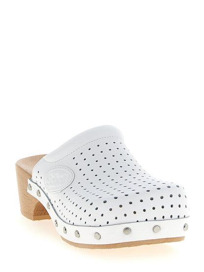 Balenciaga Clog Sneakers in White Calfskin