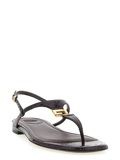 Sandalias Planas Fendi de Elastano Morado