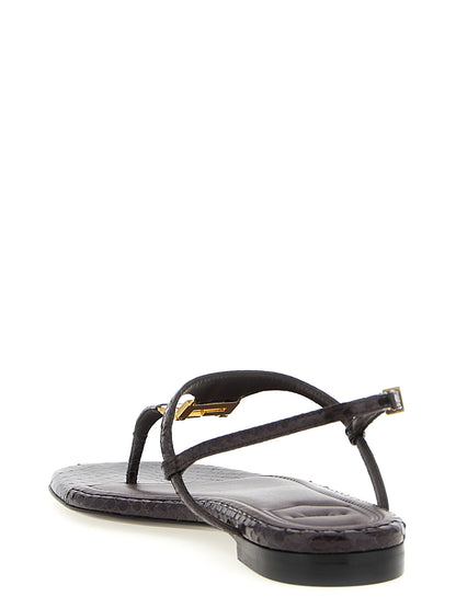 Sandalias Planas Fendi de Elastano Morado