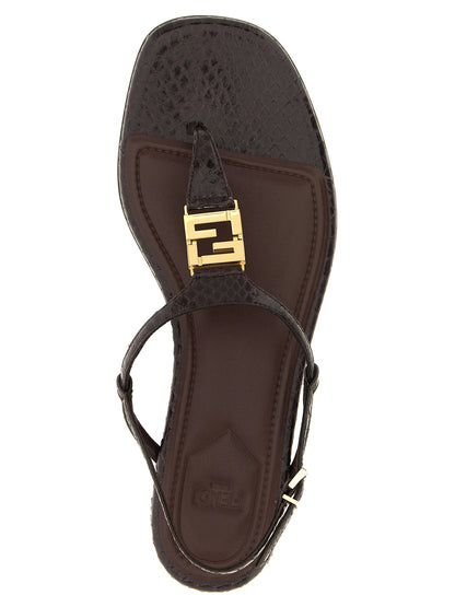 Sandalias Planas Fendi de Elastano Morado
