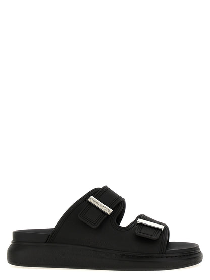 Alexander McQueen Black Rubber Slide Sandals