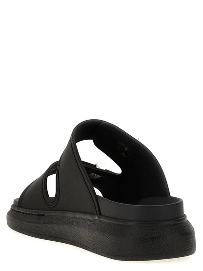 Alexander McQueen Black Rubber Slide Sandals