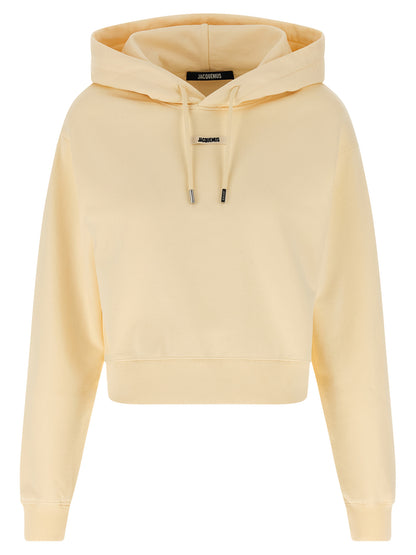 Sudadera con capucha de algodón beige Jacquemus