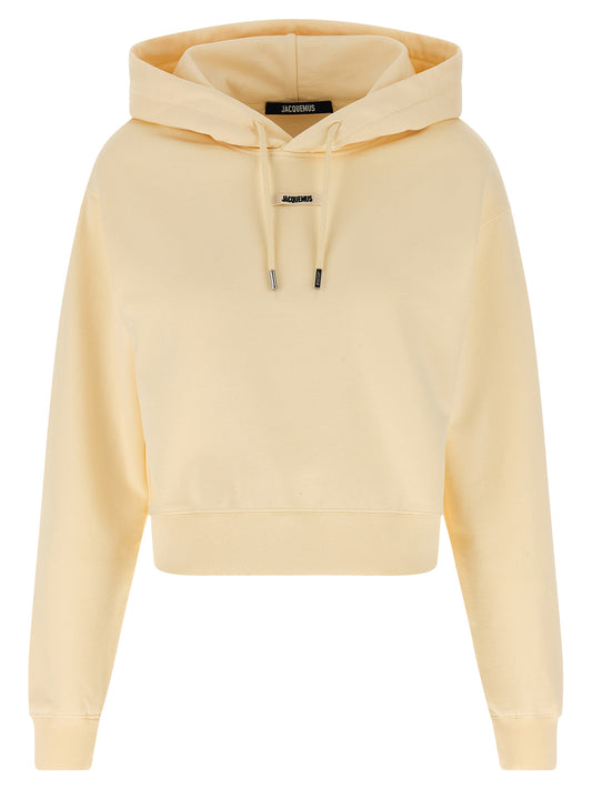 Sudadera con capucha de algodón beige Jacquemus