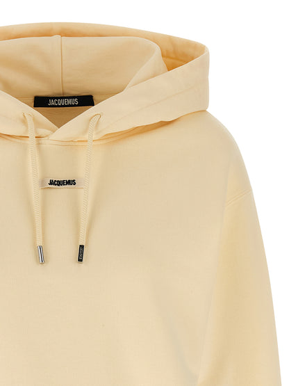 Sudadera con capucha de algodón beige Jacquemus