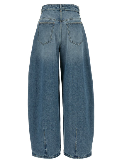 Vaqueros Jacquemus De Cintura Alta En Algodón Azul