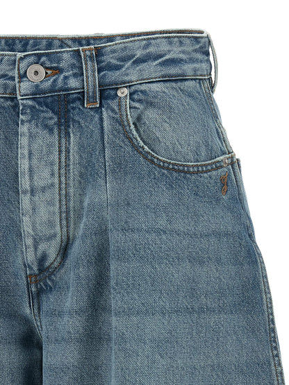 Vaqueros Jacquemus De Cintura Alta En Algodón Azul