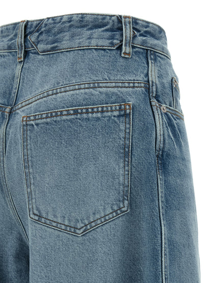 Vaqueros Jacquemus De Cintura Alta En Algodón Azul