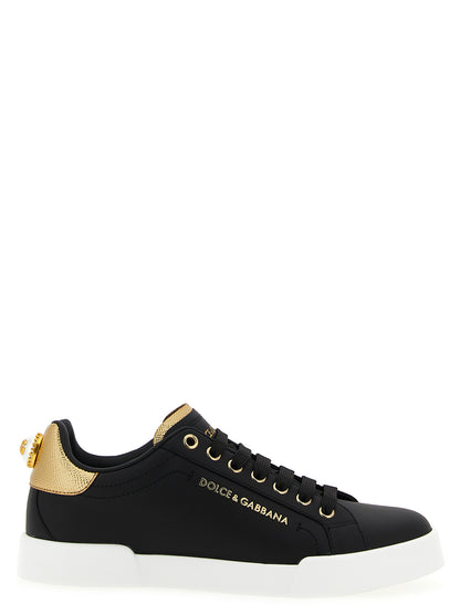 Zapatillas Portofino de piel de becerro negras de Dolce & Gabbana