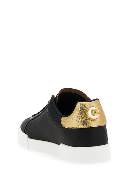 Zapatillas Portofino de piel de becerro negras de Dolce & Gabbana
