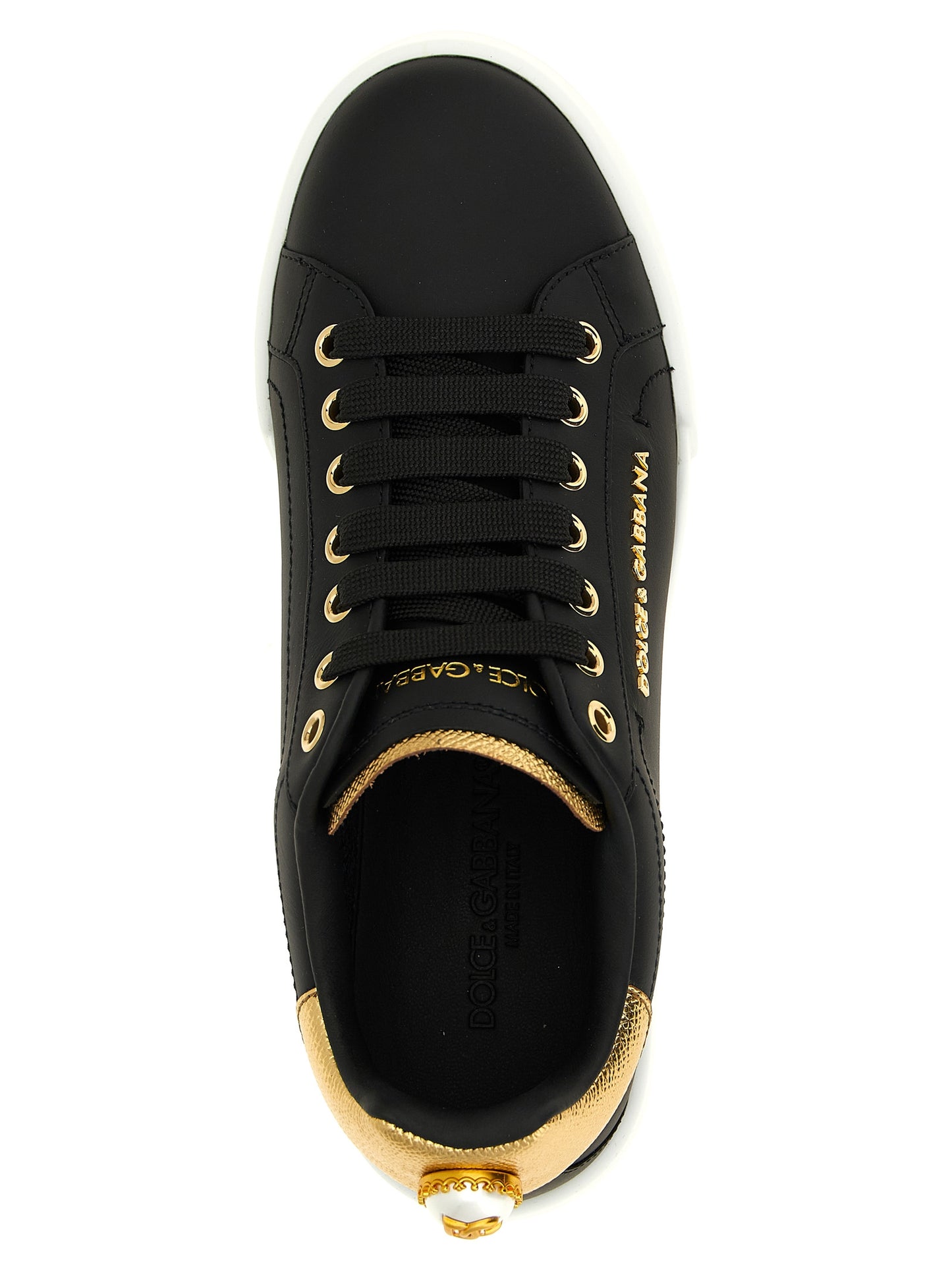 Zapatillas Portofino de piel de becerro negras de Dolce & Gabbana