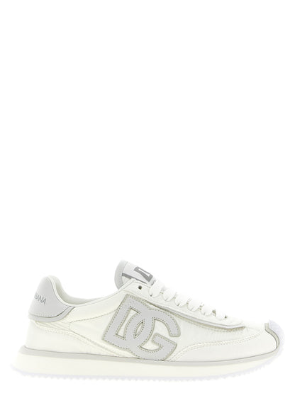 Baskets blanches en polyester Dolce & Gabbana