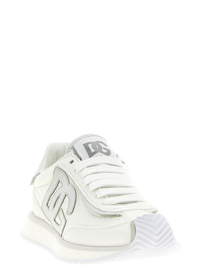 Baskets blanches en polyester Dolce & Gabbana