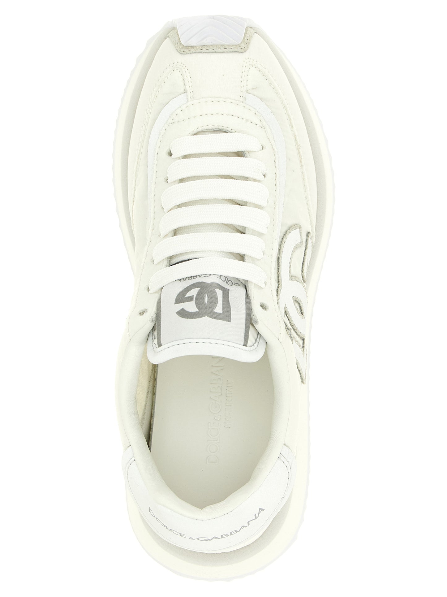 Baskets blanches en polyester Dolce & Gabbana