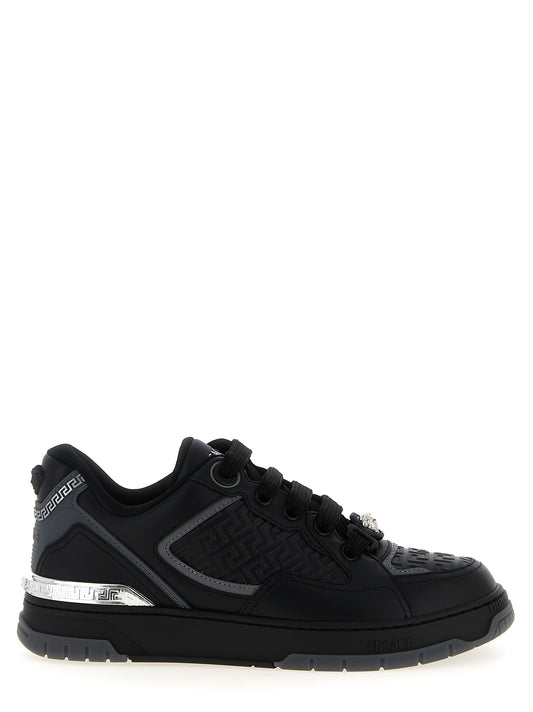 Zapatillas Deportivas Versace Negras De Piel De Becerro