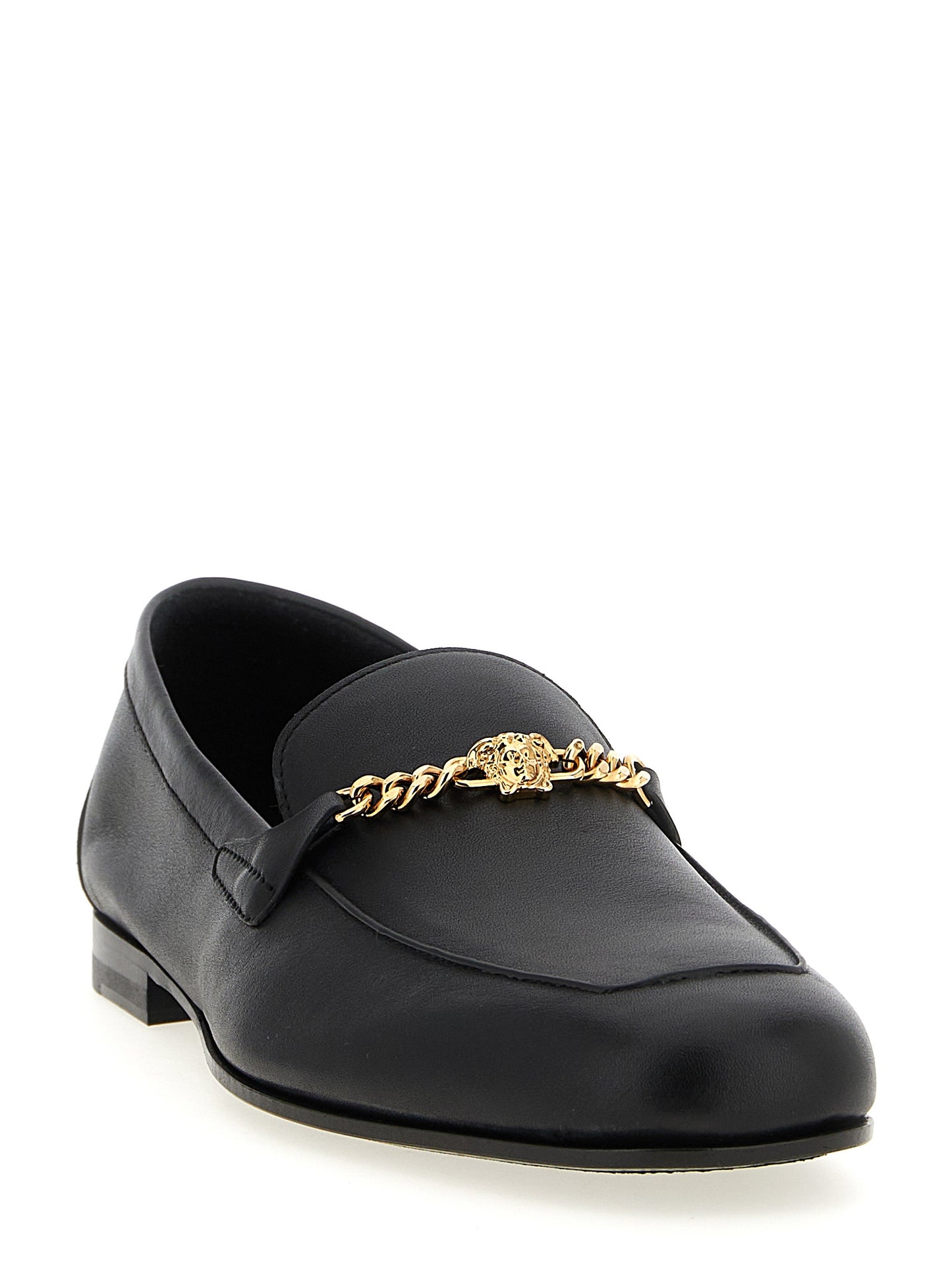 Mocasines sin cordones Versace de piel de becerro negra