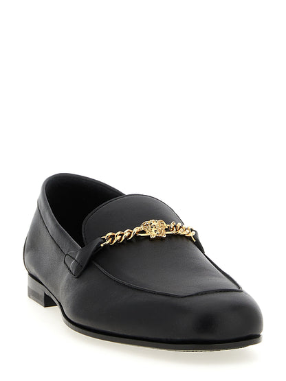 Mocasines sin cordones Versace de piel de becerro negra