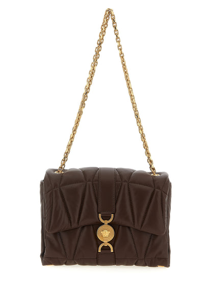 Sac porté épaule Versace marron en cuir d'agneau Kleio