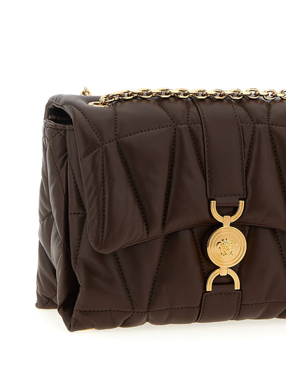 Sac porté épaule Versace marron en cuir d'agneau Kleio