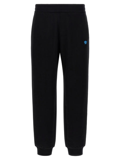Pantalón de chándal de algodón negro Versace