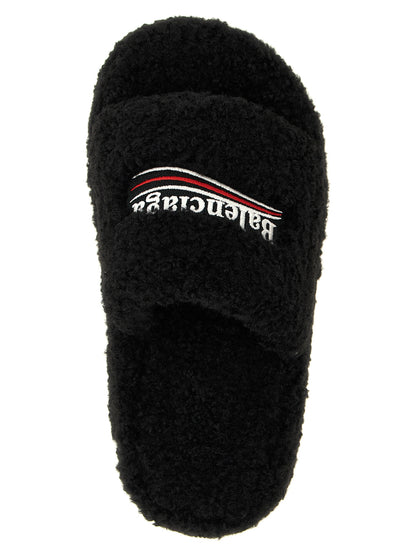 Chanclas Balenciaga de poliéster negro