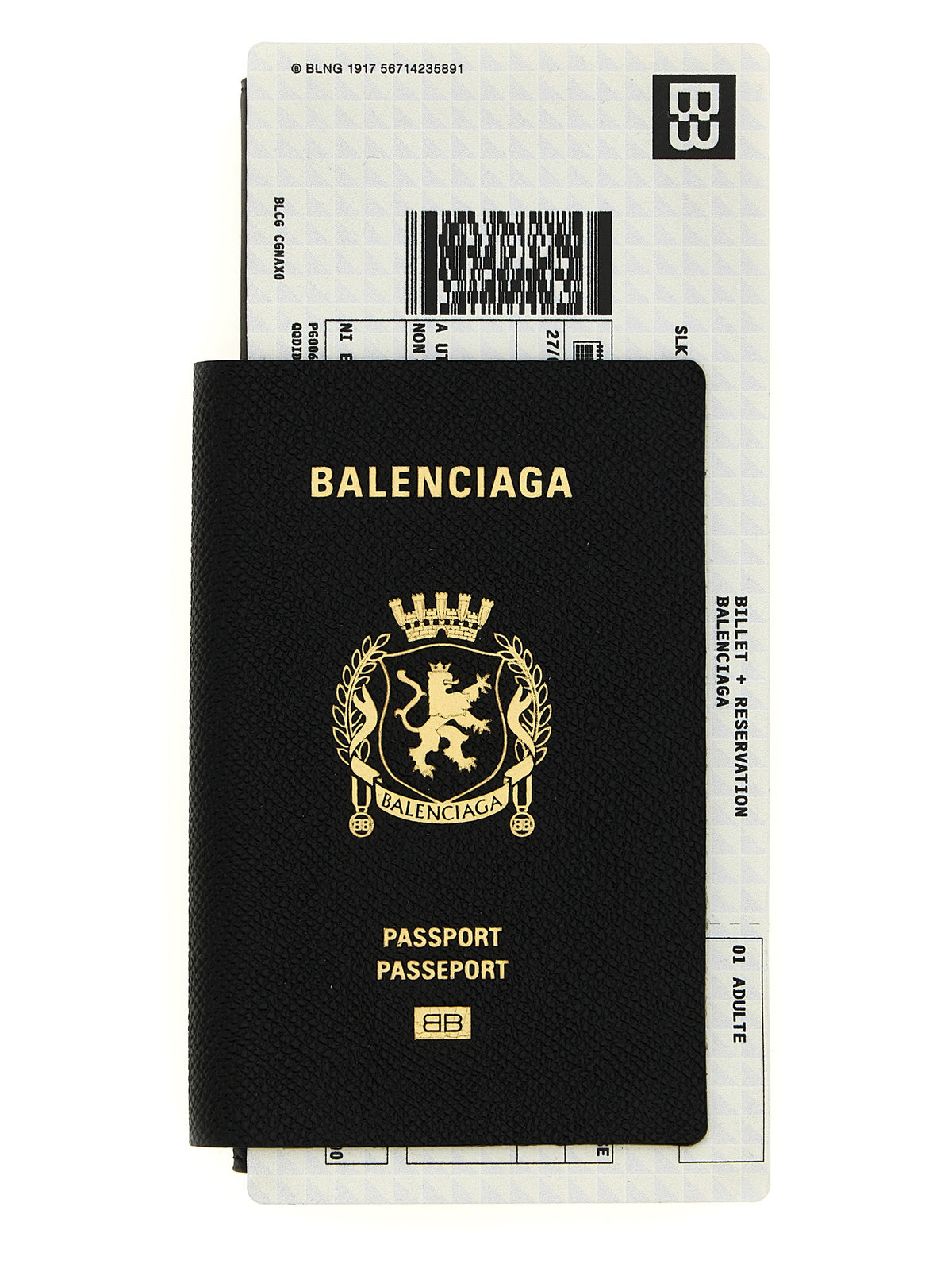 Portefeuille en cuir noir Balenciaga