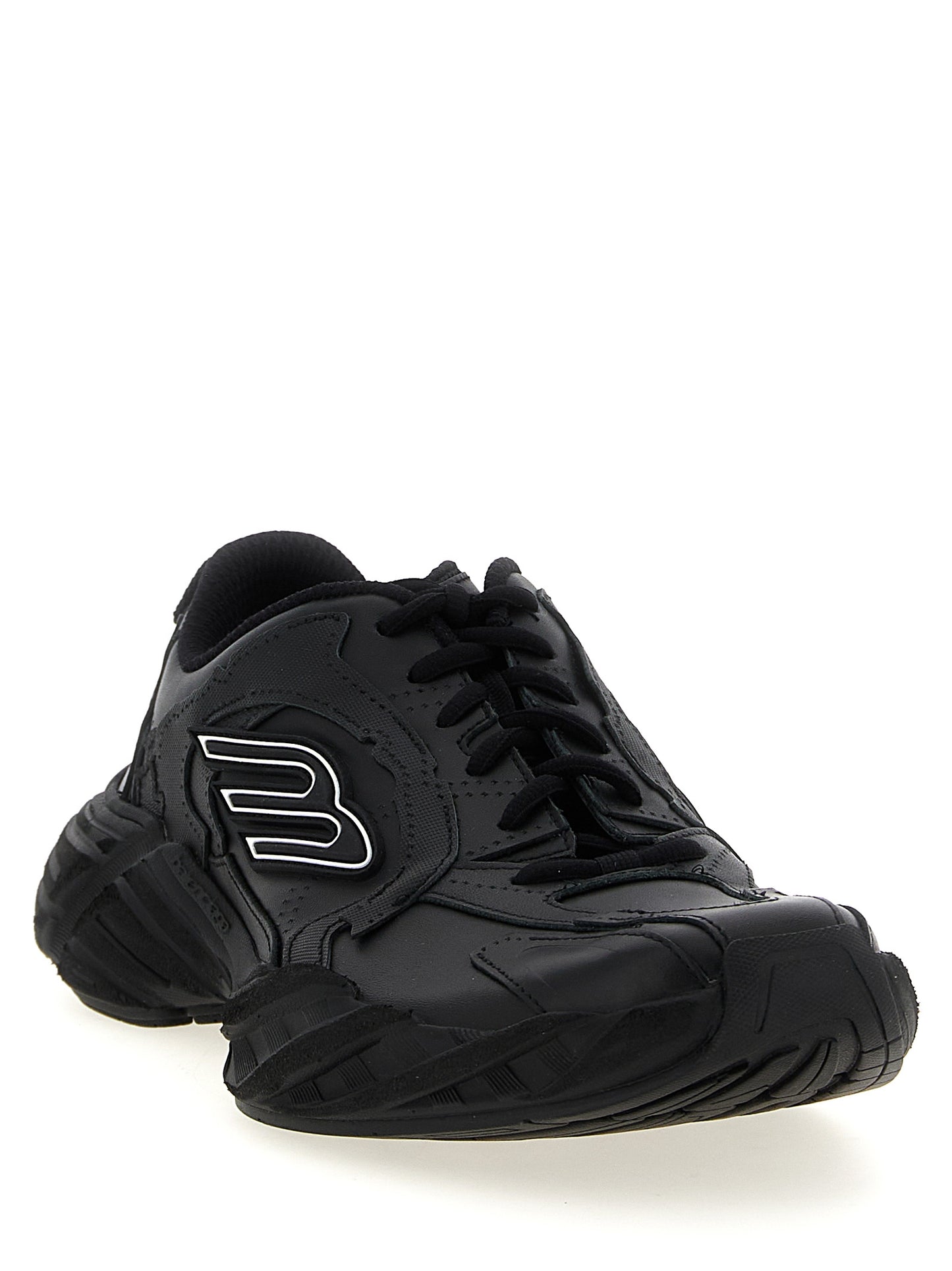 Zapatillas Deportivas De Piel Becerro Negra Balenciaga