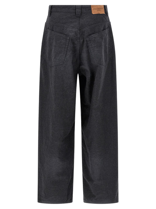 Pantalones casuales de algodón gris Balenciaga