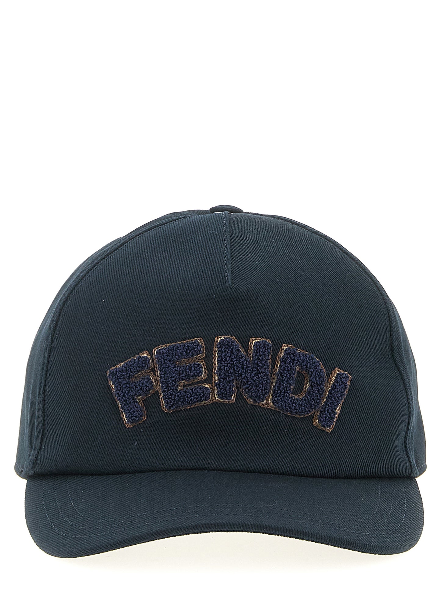 Fendi Gorra De Béisbol - Algodón Azul Con Bordado Frontal
