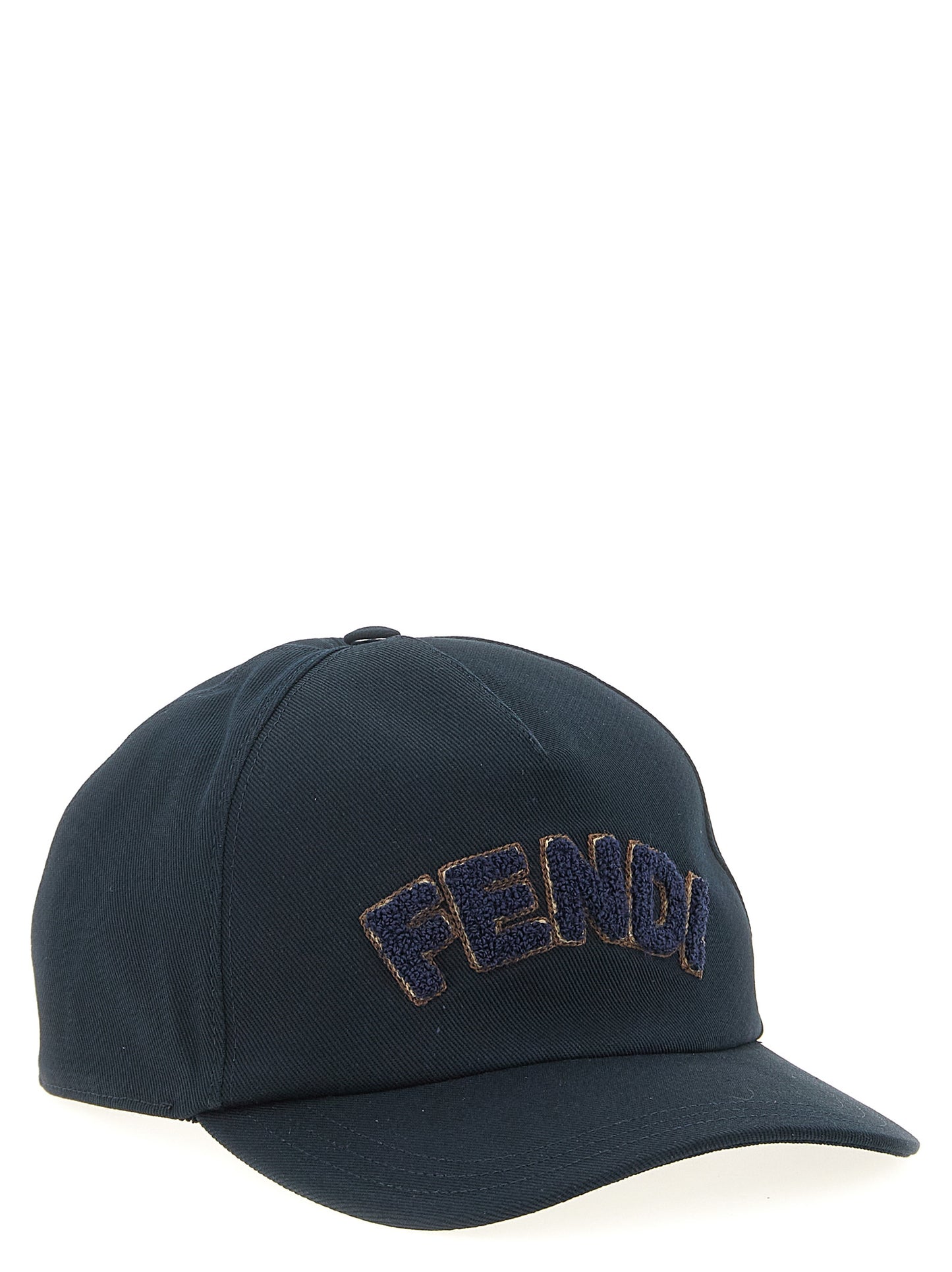 Fendi Gorra De Béisbol - Algodón Azul Con Bordado Frontal
