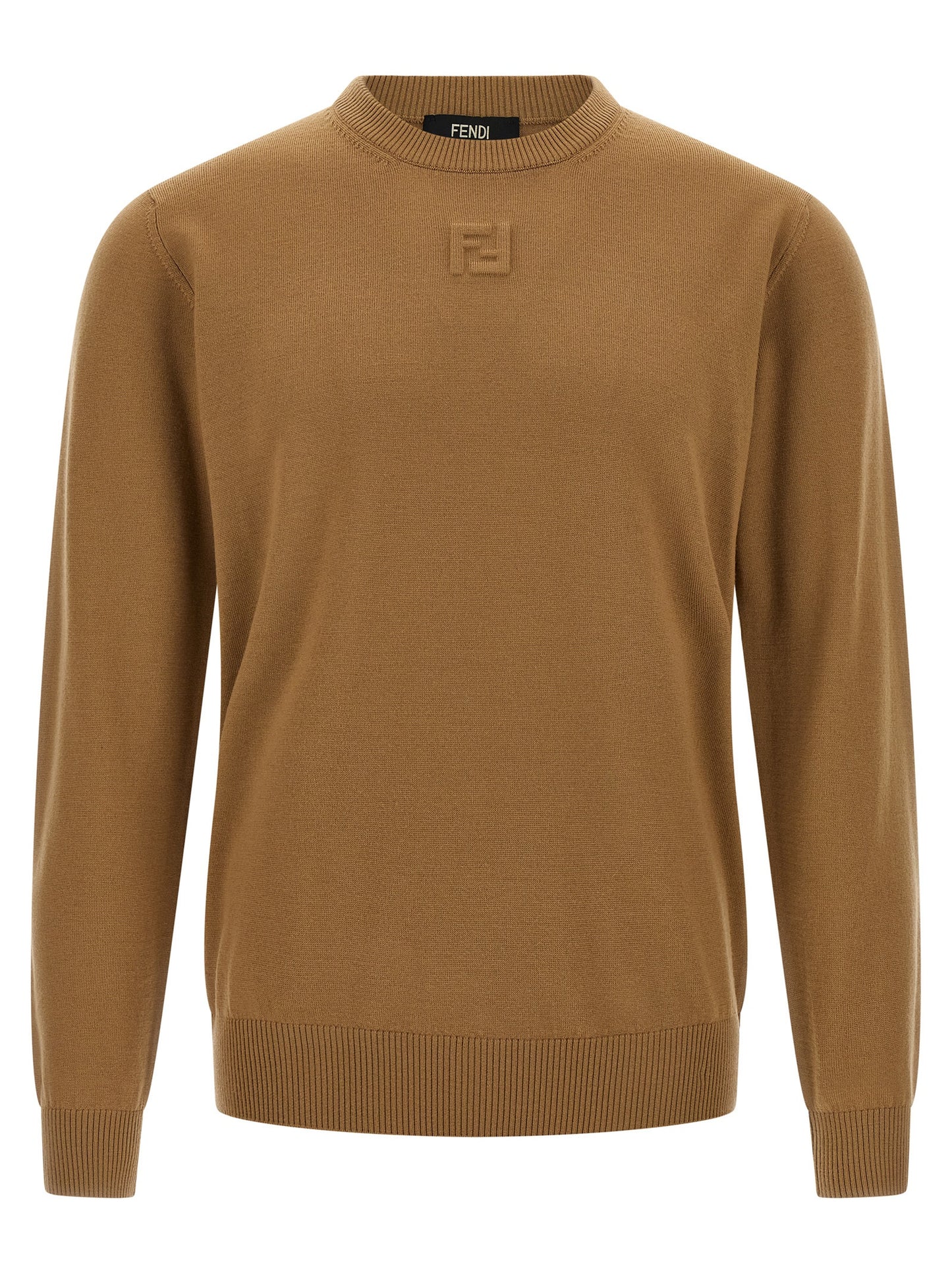 Cárdigan De Lana Virgen Fendi En Tono Beige Natural